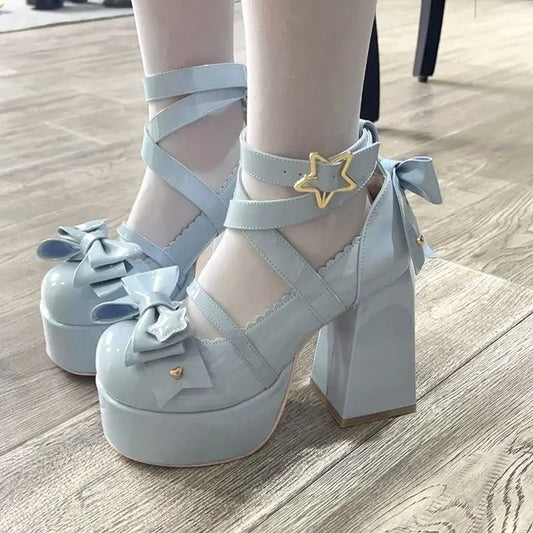 Star Buckle Heels (4 colours)