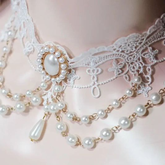 Pearl and Lace Palace Choker